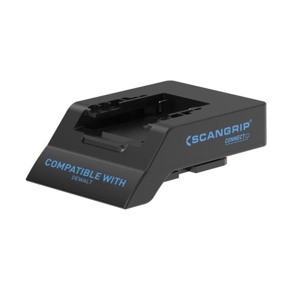 Scangrip CONNECTOR Intelligenter Adapter mit Akkusicherheitssystem, kompatibel mit Dewalt