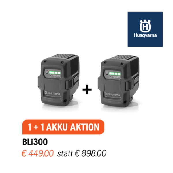 HUSQVARNA Akku BLi300 1+1 gratis Aktion